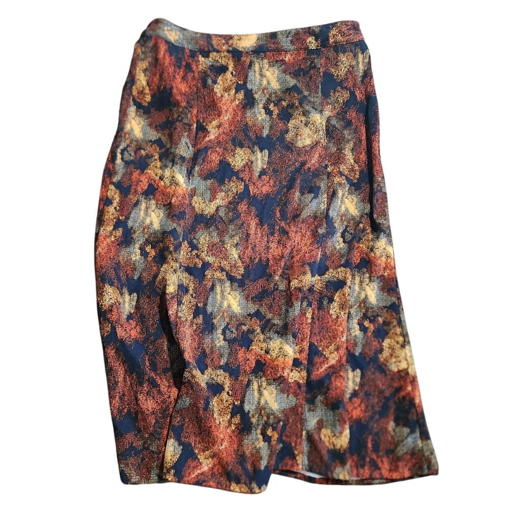 Christopher & Banks Multi Print Abstract Houndstooth Maxi Skirt Plus Size 16